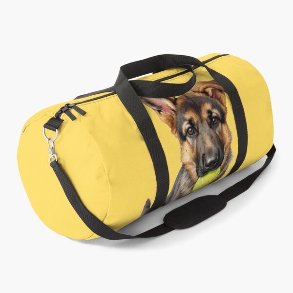 Item preview, Watercolor German Shepherd puppy and a tennis ball designed and sold by WildArtIT.
