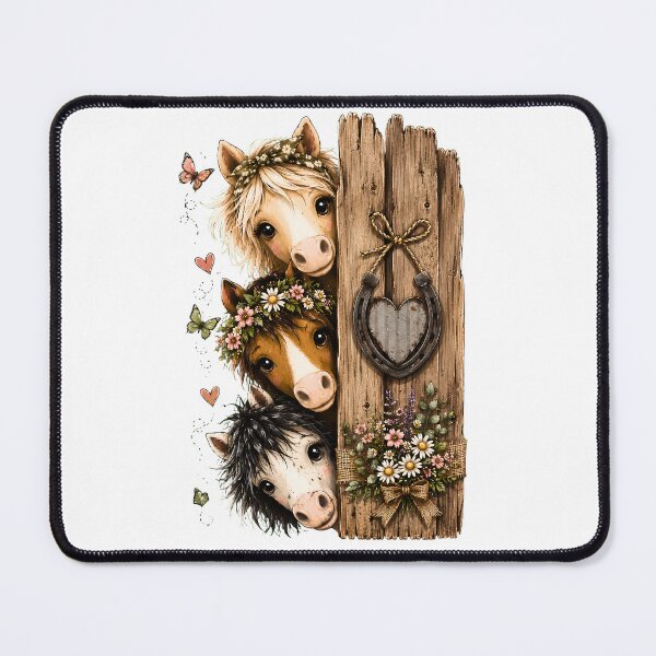 Item preview, Cute Country Horses Art Print - Rustic Shabby Chic Decor designed and sold by BumbleBloom7.