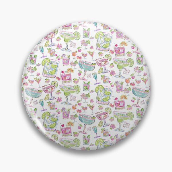 Item preview, Watercolor Cocktail Pattern | Summer Citrus Repeat Print | Pink Floral Happy Hour Design designed and sold by Megan Jamison.