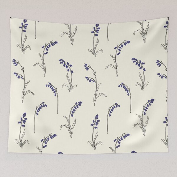 Item preview, Bluebell Line Art Floral Pattern designed and sold by NuvoraNest.