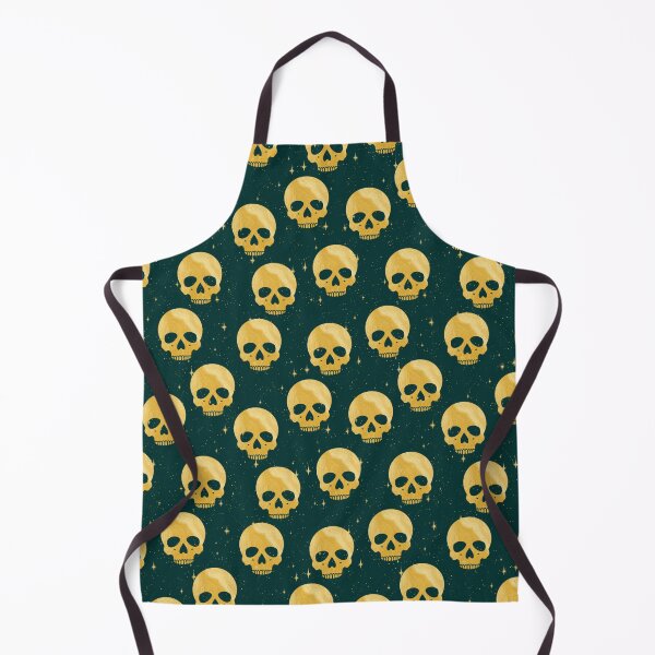 Item preview, Whimsigoth Golden Skulls on Deep Green designed and sold by Little Wimbly.