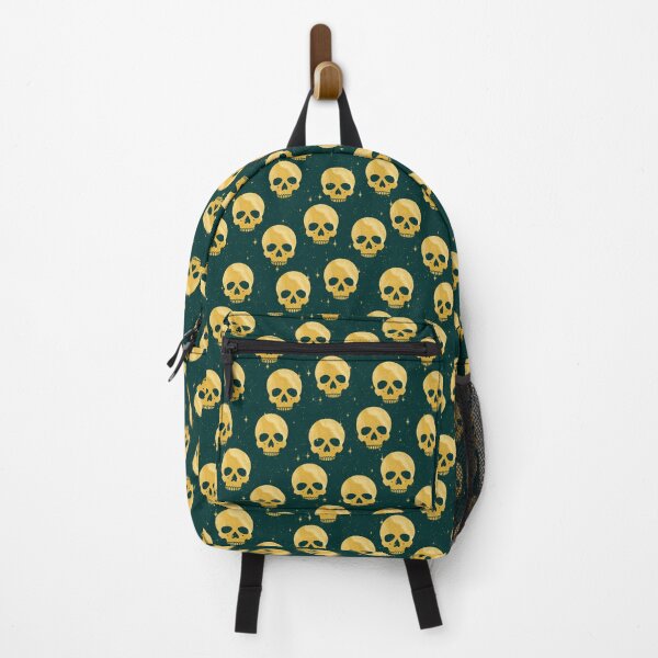 Item preview, Whimsigoth Golden Skulls on Deep Green designed and sold by Little Wimbly.