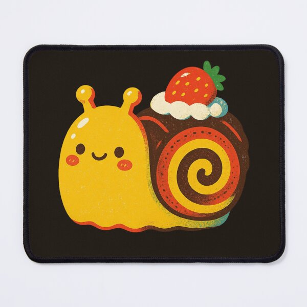 Item preview, Cute Chocolate Roll Cake Snail | Kawaii Swiss Roll Dessert Character designed and sold by Eathusiast.