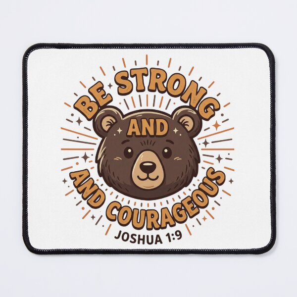 Item preview, Be Strong and Courageous - Joshua 1:9 Christian Bear Bible Verse designed and sold by raedattia.
