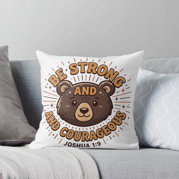 Item preview, Be Strong and Courageous - Joshua 1:9 Christian Bear Bible Verse designed and sold by raedattia.