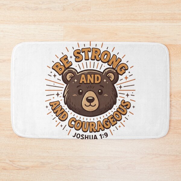 Item preview, Be Strong and Courageous - Joshua 1:9 Christian Bear Bible Verse designed and sold by raedattia.