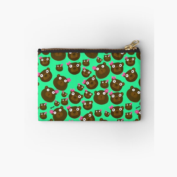 Item preview, Cute Kawaii Teddy Bears on bright dopamine green Pattern  designed and sold by giulyz.