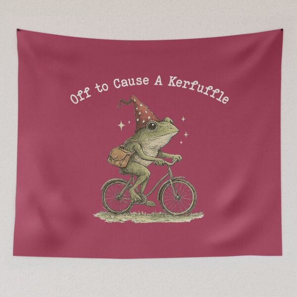 Item preview, Funny Frog meme Off to Cause a Kerfuffle designed and sold by GreggRoss.