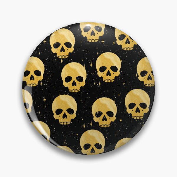 Item preview, Whimsigoth Golden Skulls on Black designed and sold by Little Wimbly.