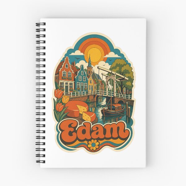 Item preview, Edam Netherlands Travel Souvenir - Retro Illustration designed and sold by VisualArtsOasis.