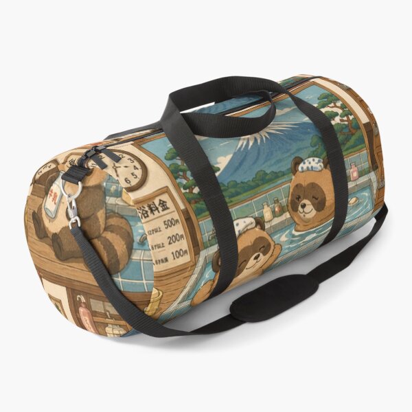 Item preview, Cute Tanuki Sento Seamless Pattern – Retro Japanese Bathhouse Kawaii Wrapping Paper Design designed and sold by kawaii animal store (in Japan).