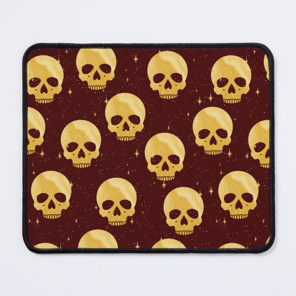 Item preview, Whimsigoth Golden Skulls on Burgundy designed and sold by Little Wimbly.