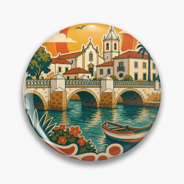 Item preview, Tavira Portugal Travel Souvenir - Retro Illustration designed and sold by VisualArtsOasis.