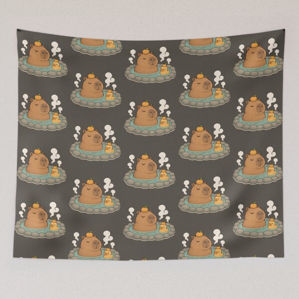 Item preview, Cute Capybara Hot Spring designed and sold by littlemooonart.