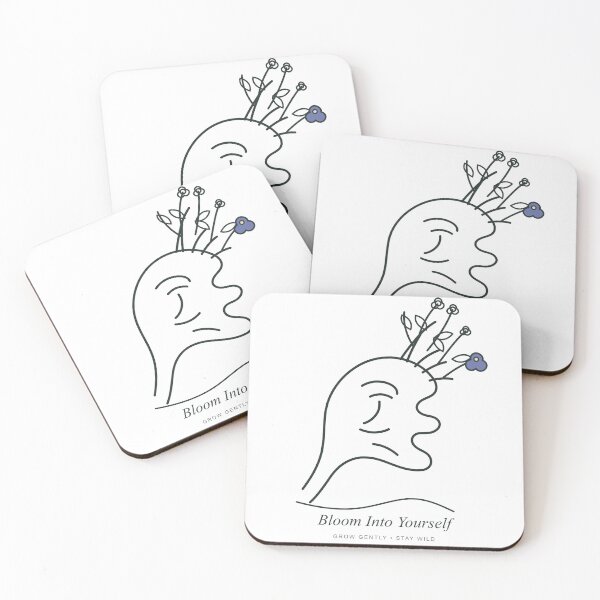Item preview, Bloom Into Yourself – Minimalist Abstract Face and Wildflower Line Art designed and sold by FlamoArt.