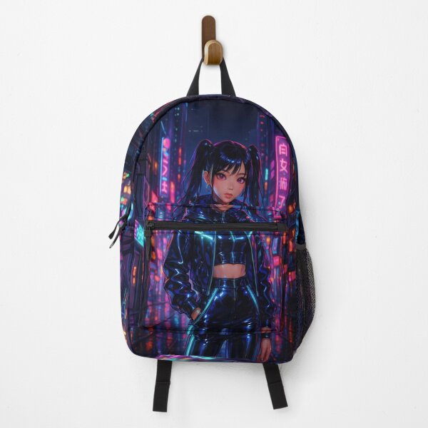 Item preview, Cyberpunk Anime Girl in Neon City designed and sold by AnnArtshock.