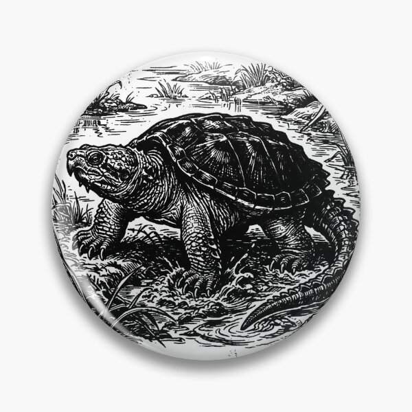 Item preview, Vintage Woodcut Snapping Turtle Illustration designed and sold by DuckOddity.