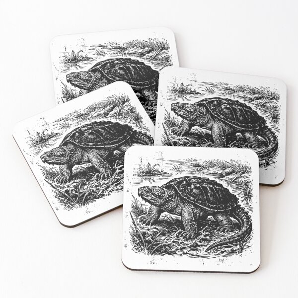 Item preview, Vintage Woodcut Snapping Turtle Illustration designed and sold by DuckOddity.