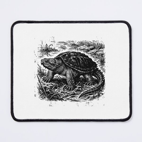 Item preview, Vintage Woodcut Snapping Turtle Illustration designed and sold by DuckOddity.