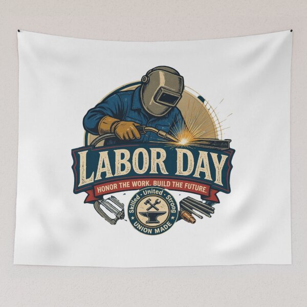 Item preview, Labor Day Welder Union Worker Vintage Art designed and sold by SiarheiYur.