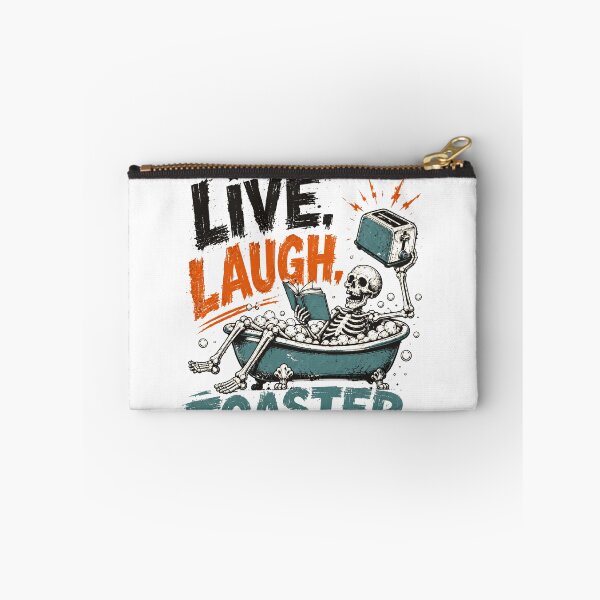 Item preview, Live. Laugh. Toaster Bath. Dark Humor Sarcastic Goth Skeleton designed and sold by SkeletonsDanger.