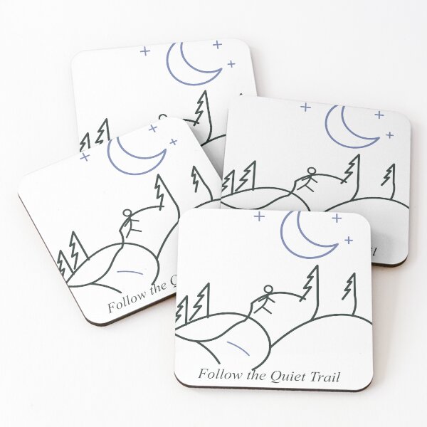 Item preview, Follow the Quiet Trail – Minimalist Forest and Moon Line Art designed and sold by WORN.THOUGHTS.