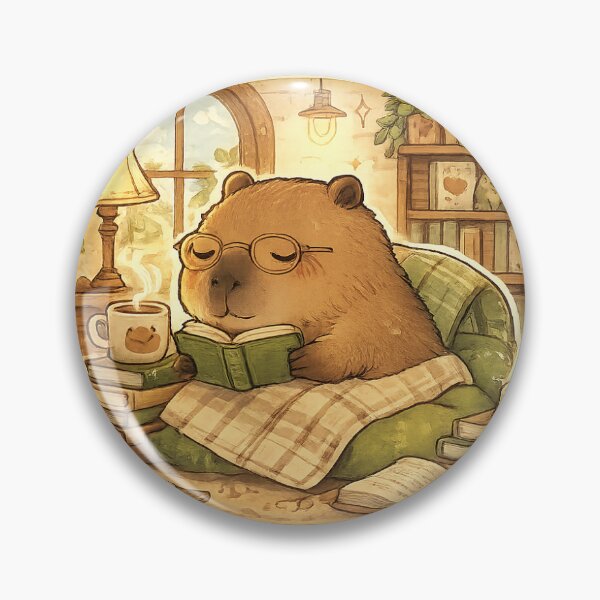 Item preview, Capybara Reading Books - Quiet Cozy Times designed and sold by lovepower.