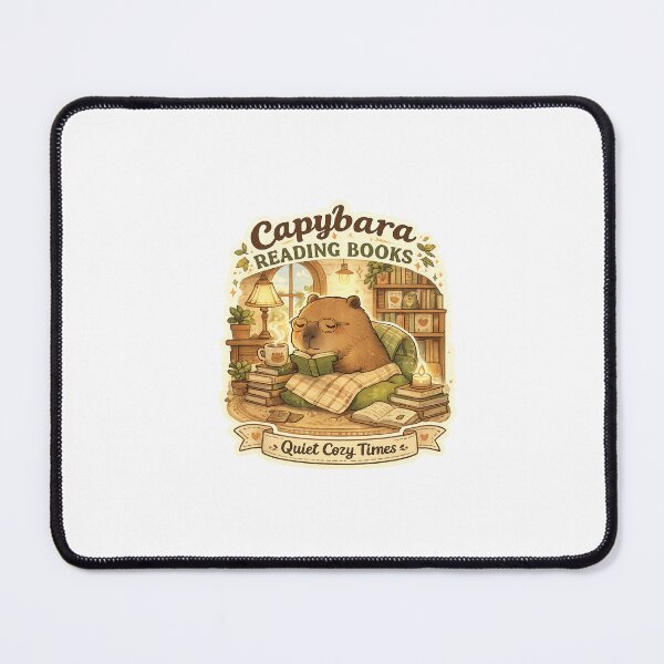 Item preview, Capybara Reading Books - Quiet Cozy Times designed and sold by lovepower.