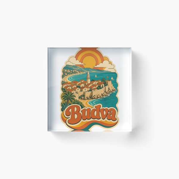 Item preview, Budva Montenegro Travel Souvenir - Retro Illustration designed and sold by VisualArtsOasis.