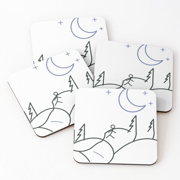 Item preview, Minimalist Forest and Moon Line Art designed and sold by FlamoArt.