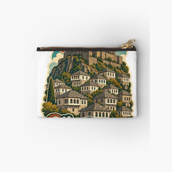 Item preview, Gjirokaster Albania Travel Souvenir - Retro Illustration designed and sold by VisualArtsOasis.