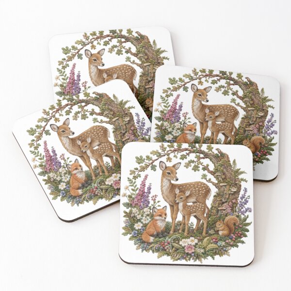 Item preview, Woodland Deer Family with Fox & Squirrel designed and sold by Galart58.