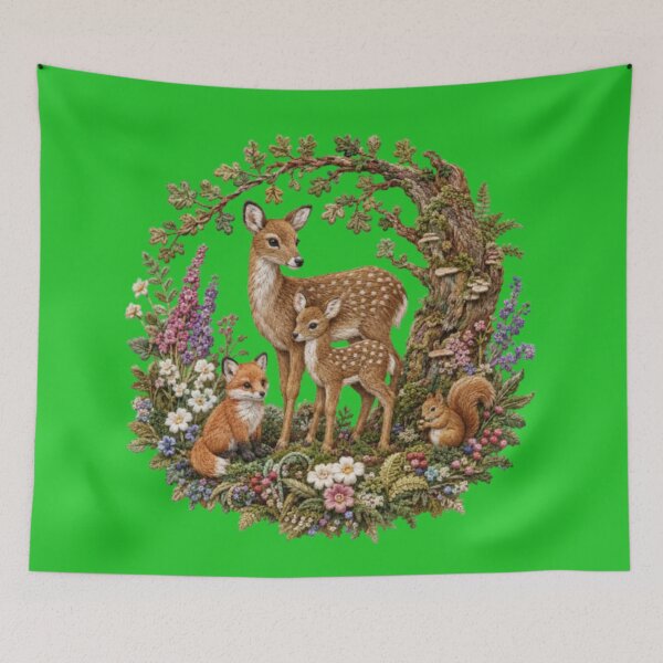 Item preview, Woodland Deer Family with Fox & Squirrel designed and sold by Galart58.