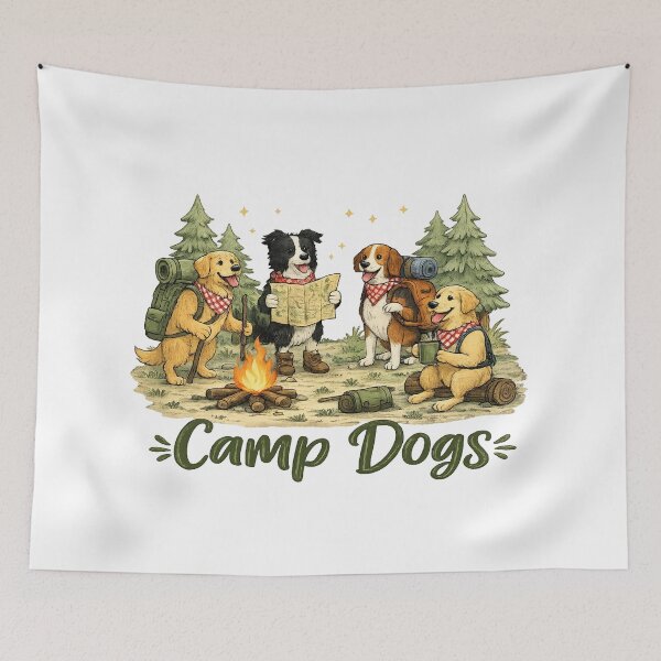 Item preview, Camp Dogs Camping Adventure Funny Dog Lovers Gift designed and sold by JMDG Studio.