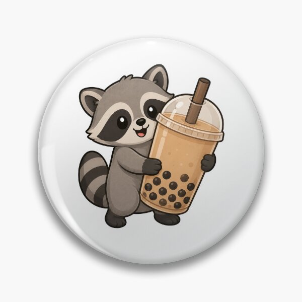 Item preview, Cute Raccoon Hugging Bubble Tea Sticker designed and sold by PawsGiggles.