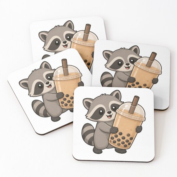 Item preview, Cute Raccoon Hugging Bubble Tea Sticker designed and sold by PawsGiggles.