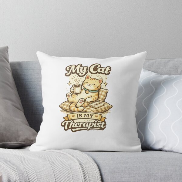 Item preview, My Cat Is My Therapist | Cute Funny Cat Lover Retro Design designed and sold by ✨ Daily Vibe Studio ✨.