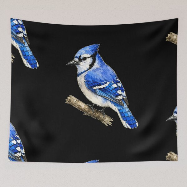 Item preview, Minimal Blue Jay Watercolor | Hand Drawn Bird Illustration designed and sold by ColorSplash123.