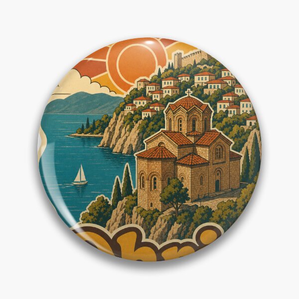 Item preview, Ohrid North Macedonia Travel Souvenir - Retro Illustration designed and sold by VisualArtsOasis.