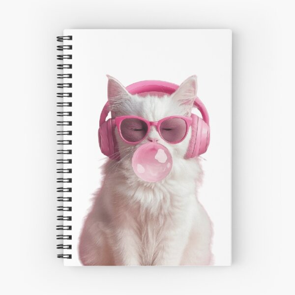 Item preview, Cool Cat with Pink Headphones | Cute Pastel Kitty Illustration designed and sold by EatPrayLive.