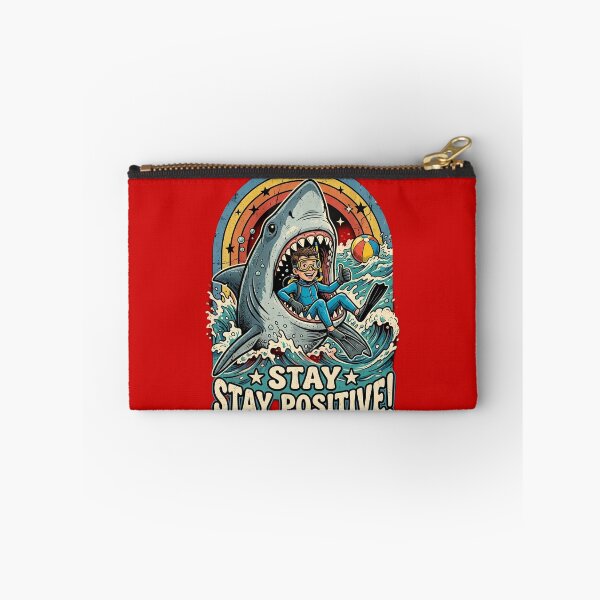 Item preview, Stay Stay Positive Shark Diver Retro T-Shirt | Funny Scuba Diving Great White Shark Beach Design designed and sold by Bhaskar Digital Art.