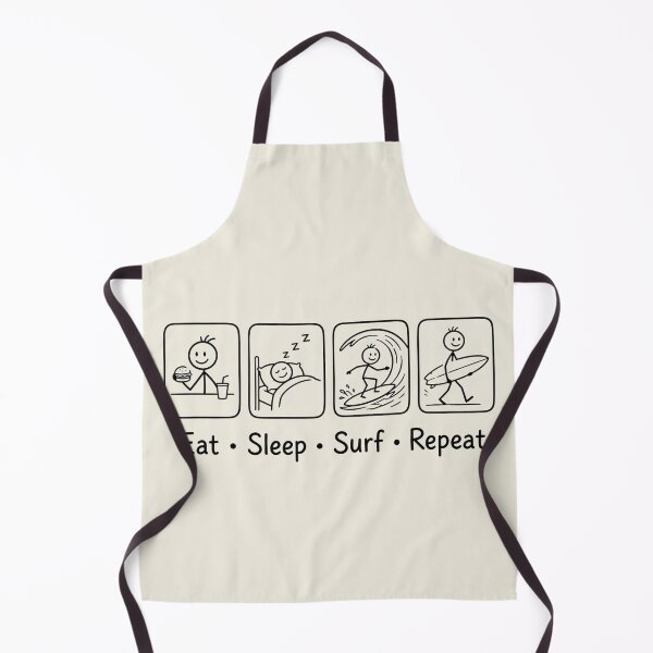 Item preview, Eat, sleep, surf, repeat...funny stick figure designed and sold by Applecrunch.