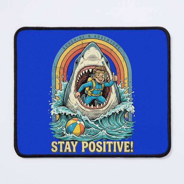 Item preview, Stay Positive Shark Diver Vintage T-Shirt | Funny Scuba Diving Adventure Retro Beach Graphic designed and sold by Bhaskar Digital Art.