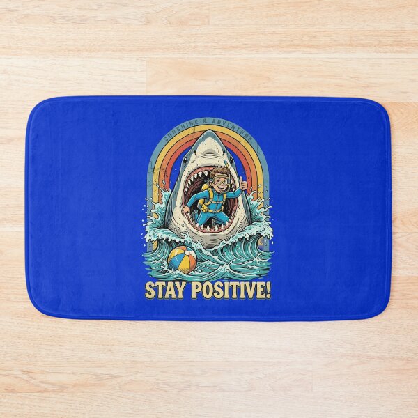 Item preview, Stay Positive Shark Diver Vintage T-Shirt | Funny Scuba Diving Adventure Retro Beach Graphic designed and sold by Bhaskar Digital Art.