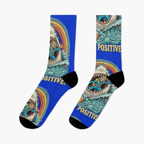 Item preview, Stay Positive Shark Diver Vintage T-Shirt | Funny Scuba Diving Adventure Retro Beach Graphic designed and sold by Bhaskar Digital Art.
