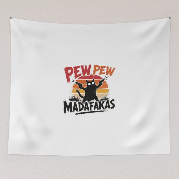 Item preview, Pew Pew Madafakas Cat Funny Meme Humor Feline Lover designed and sold by JonesFlora2025.