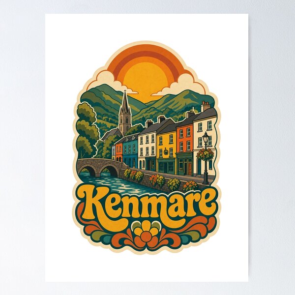 Item preview, Kenmare Ireland Travel Souvenir - Retro Illustration designed and sold by VisualArtsOasis.