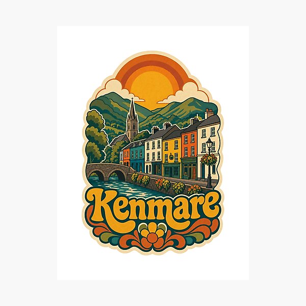 Item preview, Kenmare Ireland Travel Souvenir - Retro Illustration designed and sold by VisualArtsOasis.
