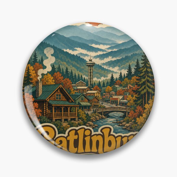Item preview, Gatlinburg USA Travel Souvenir - Retro Illustration designed and sold by VisualArtsOasis.