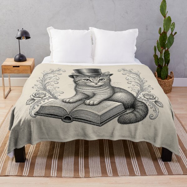 Item preview, Gato victoriano y libro antiguo designed and sold by ChirpInc.